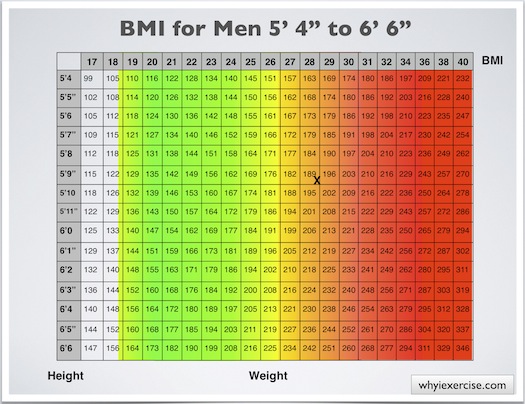 bmi chart for men