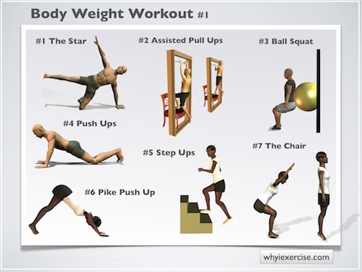 Body weight exercises: an Illustrated home strengthening routine with 5  videos